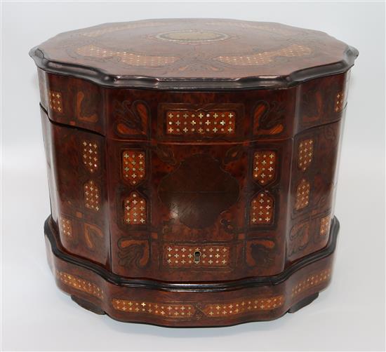 Louis Philippe marquetry and burr wood liqueur casket(-)